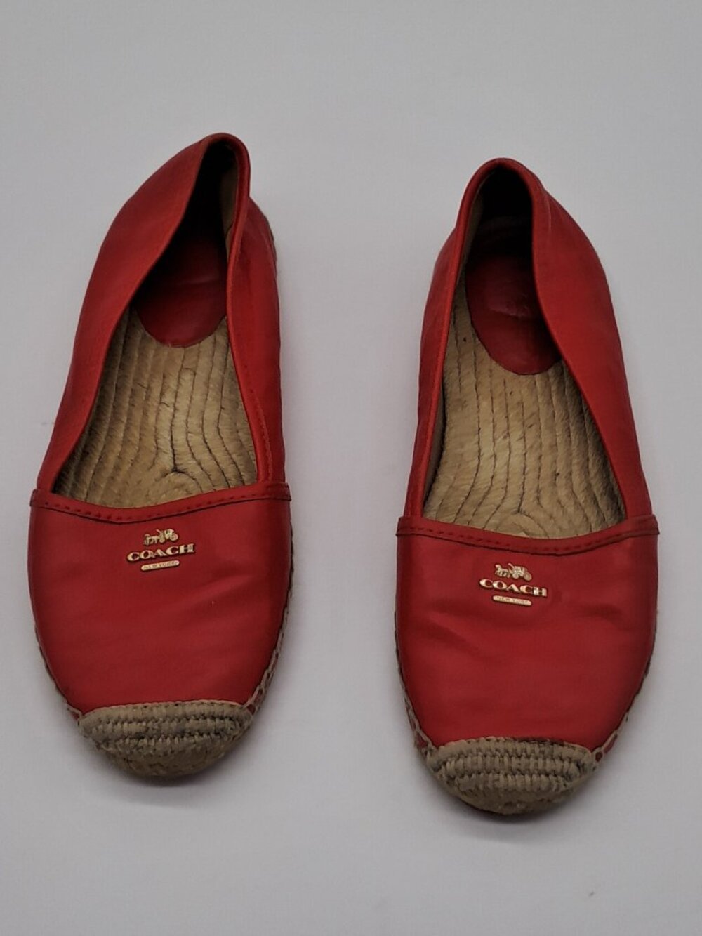 Coach Espadrille Flats Soft Leather Watermelon Color  Rhodelle 7'5 B